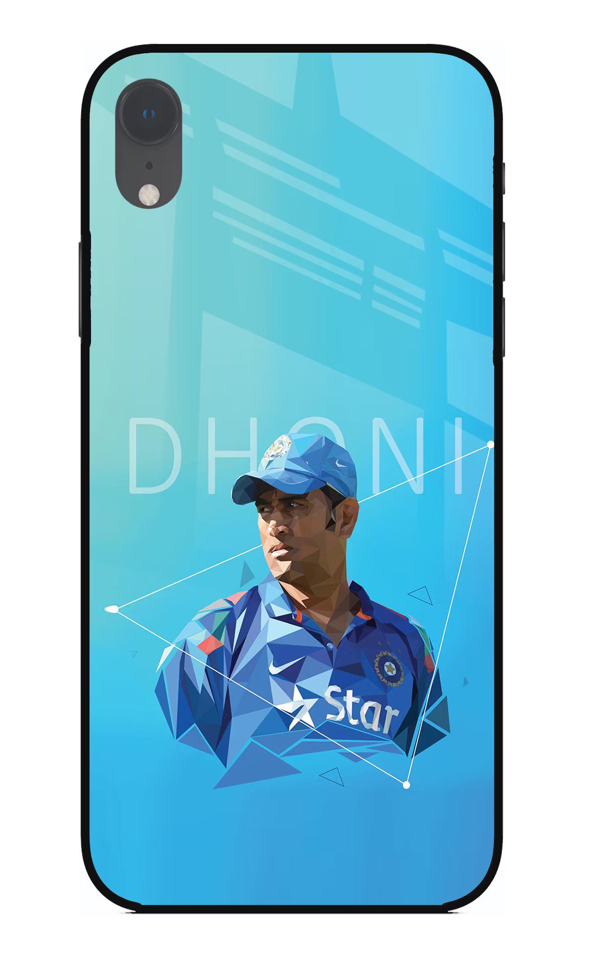 Dhoni Artwork iPhone XR Glass Case Back Cover by Casekaro