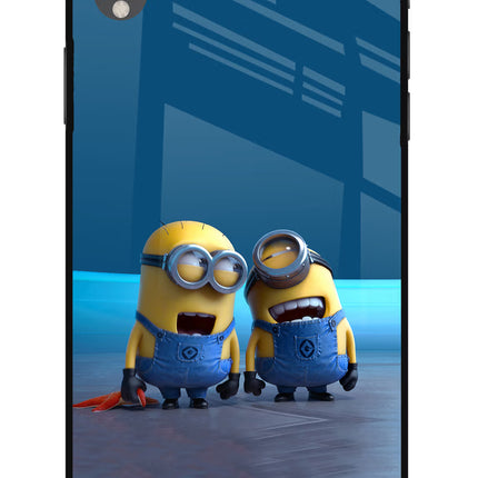 Minion Laughing iPhone XR Glass Case Back Cover by Casekaro