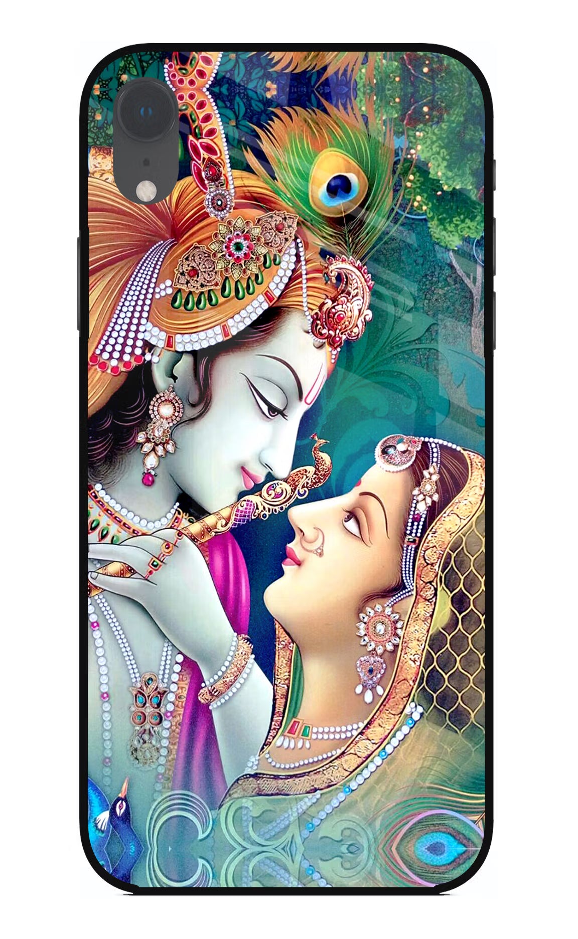 Lord Radha Krishna iPhone XR Glass Case Back Cover by Casekaro