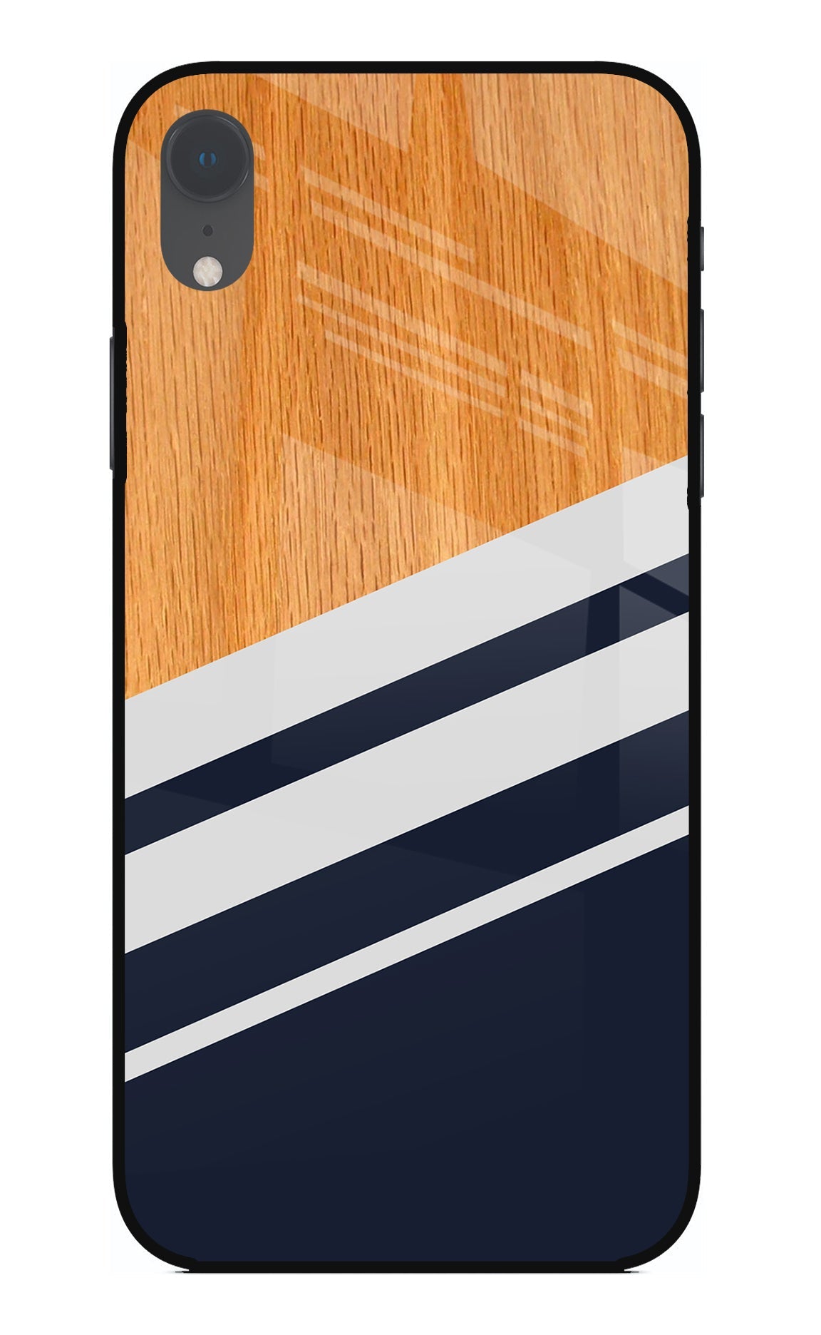 Blue and white wooden iPhone XR Back Cover