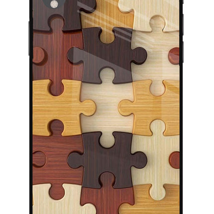 Wooden Puzzle iPhone XR Glass Case Back Cover by Casekaro