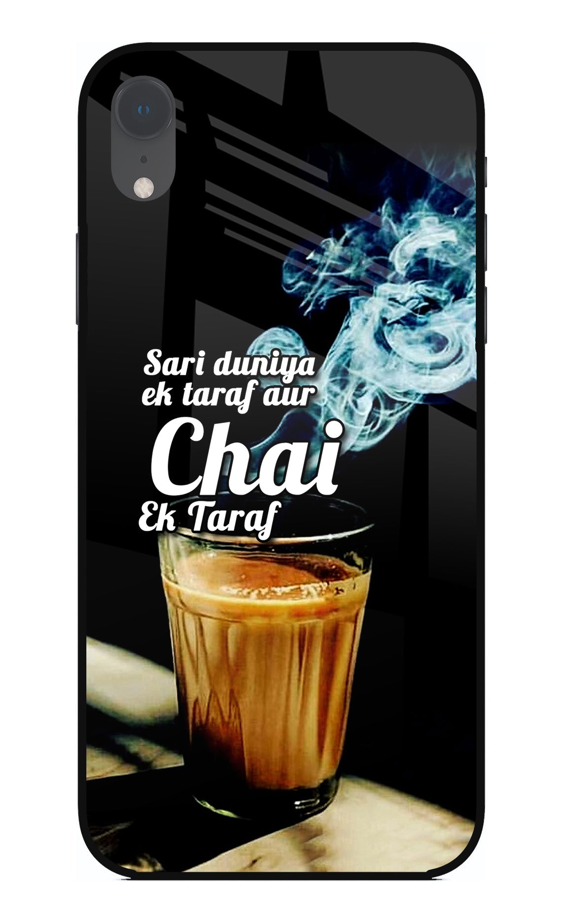 Chai Ek Taraf Quote iPhone XR Glass Case