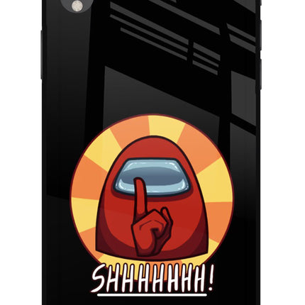 Among Us Shhh! iPhone XR Glass Case Back Cover by Casekaro