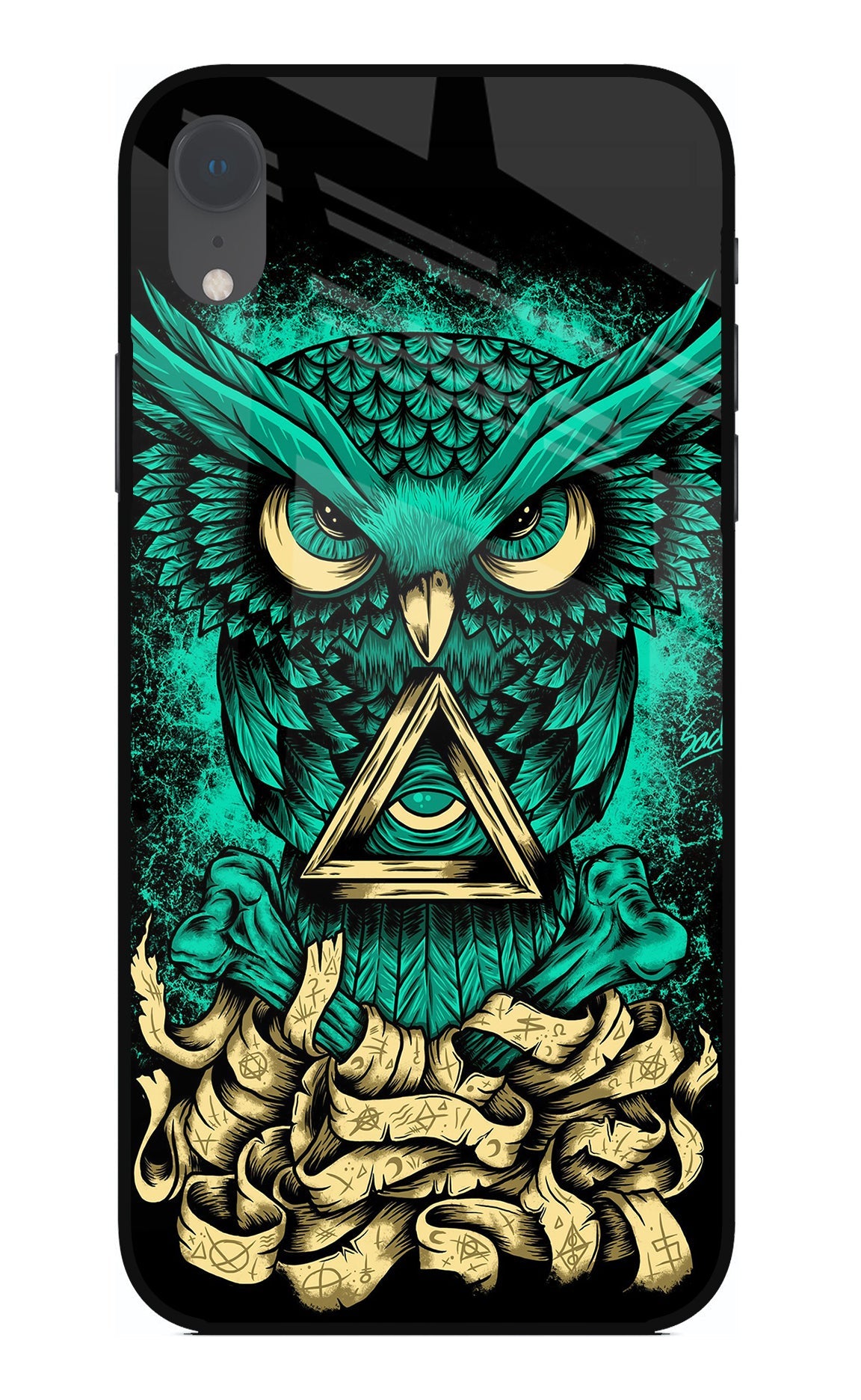 Green Owl iPhone XR Glass Case