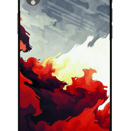Fire Cloud iPhone XR Glass Case Back Cover by Casekaro