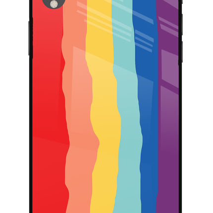 Rainbow iPhone XR Glass Case Back Cover by Casekaro