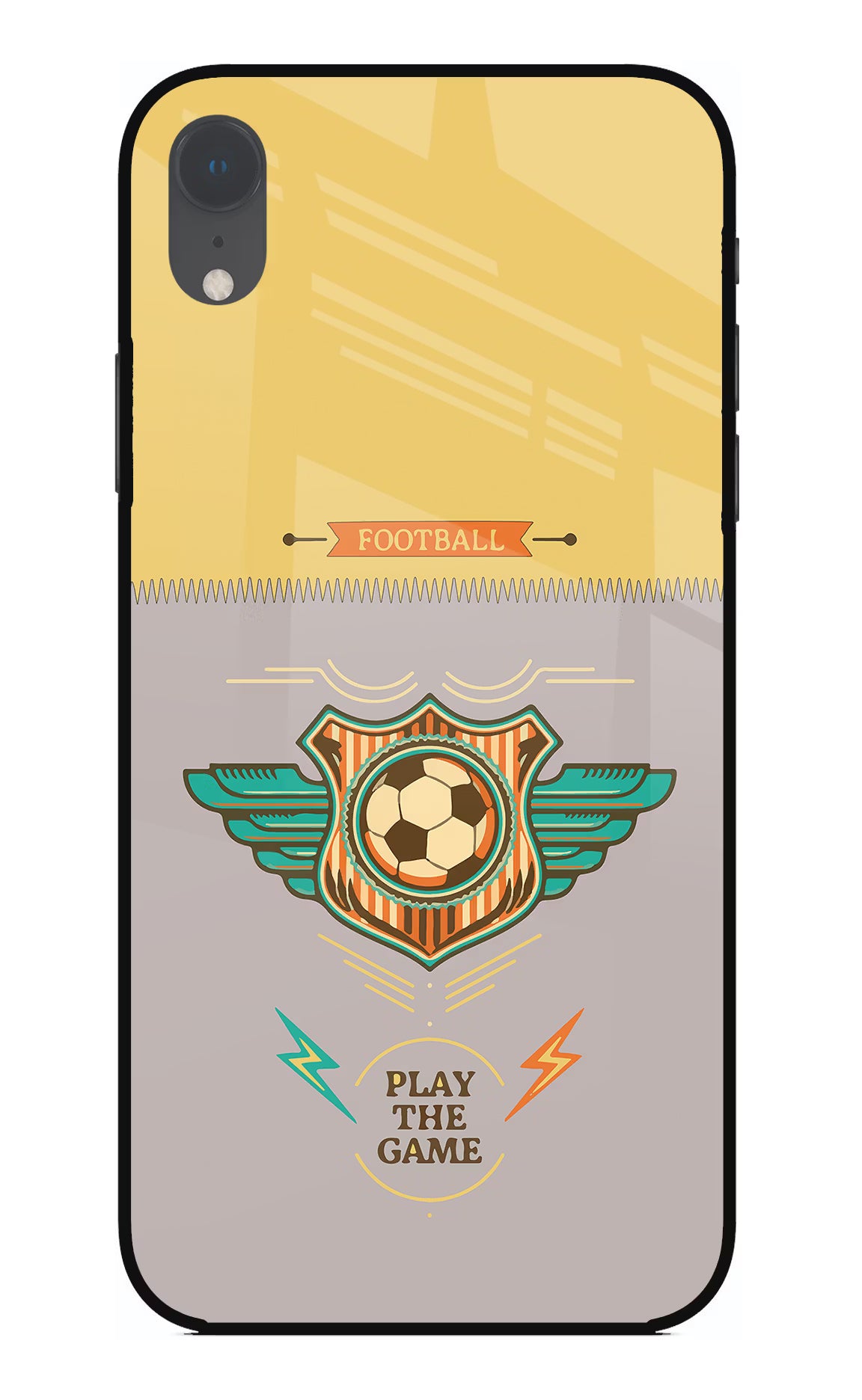 Football iPhone XR Glass Case Back Cover by Casekaro