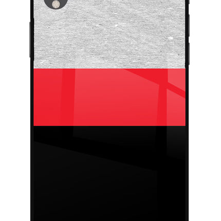 Tri Color Pattern iPhone XR Glass Case Back Cover by Casekaro