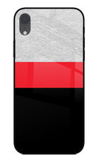Tri Color Pattern iPhone XR Glass Case Back Cover by Casekaro