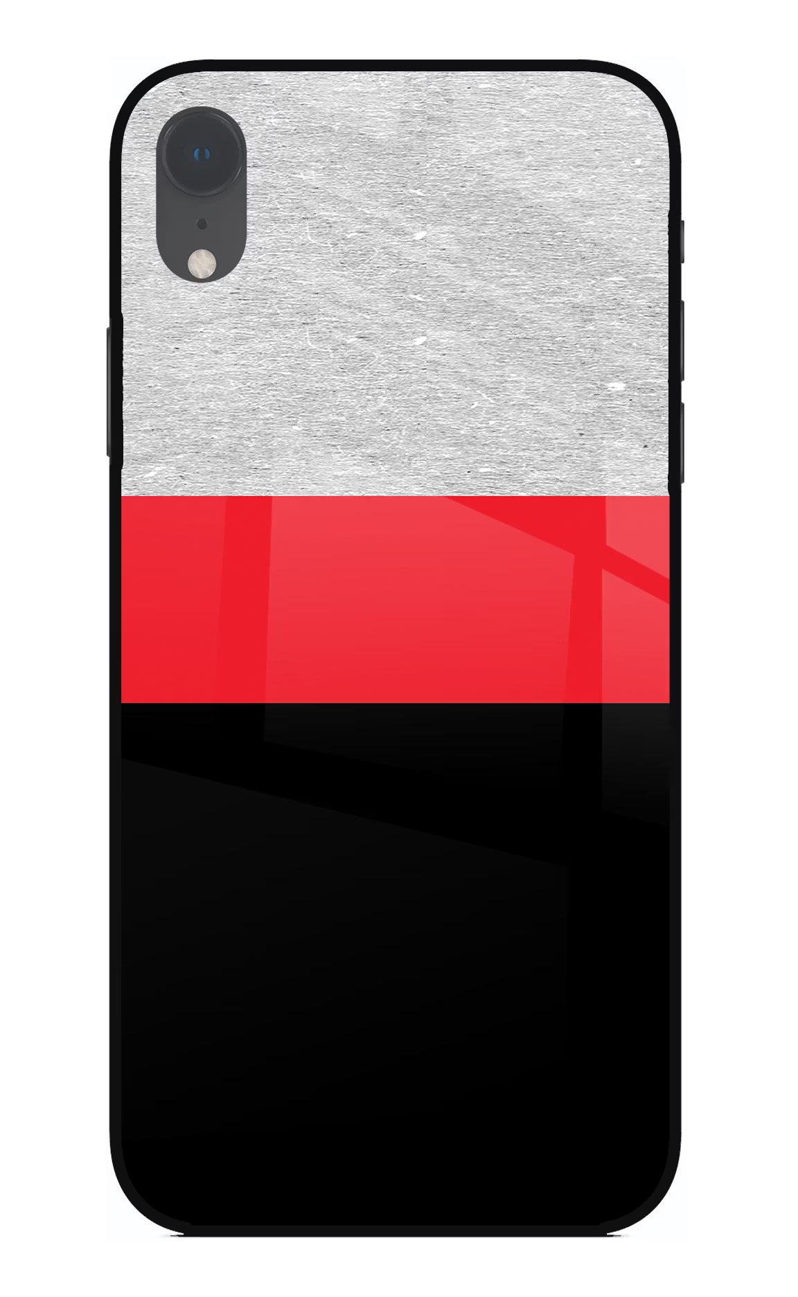 Tri Color Pattern iPhone XR Glass Case Back Cover by Casekaro