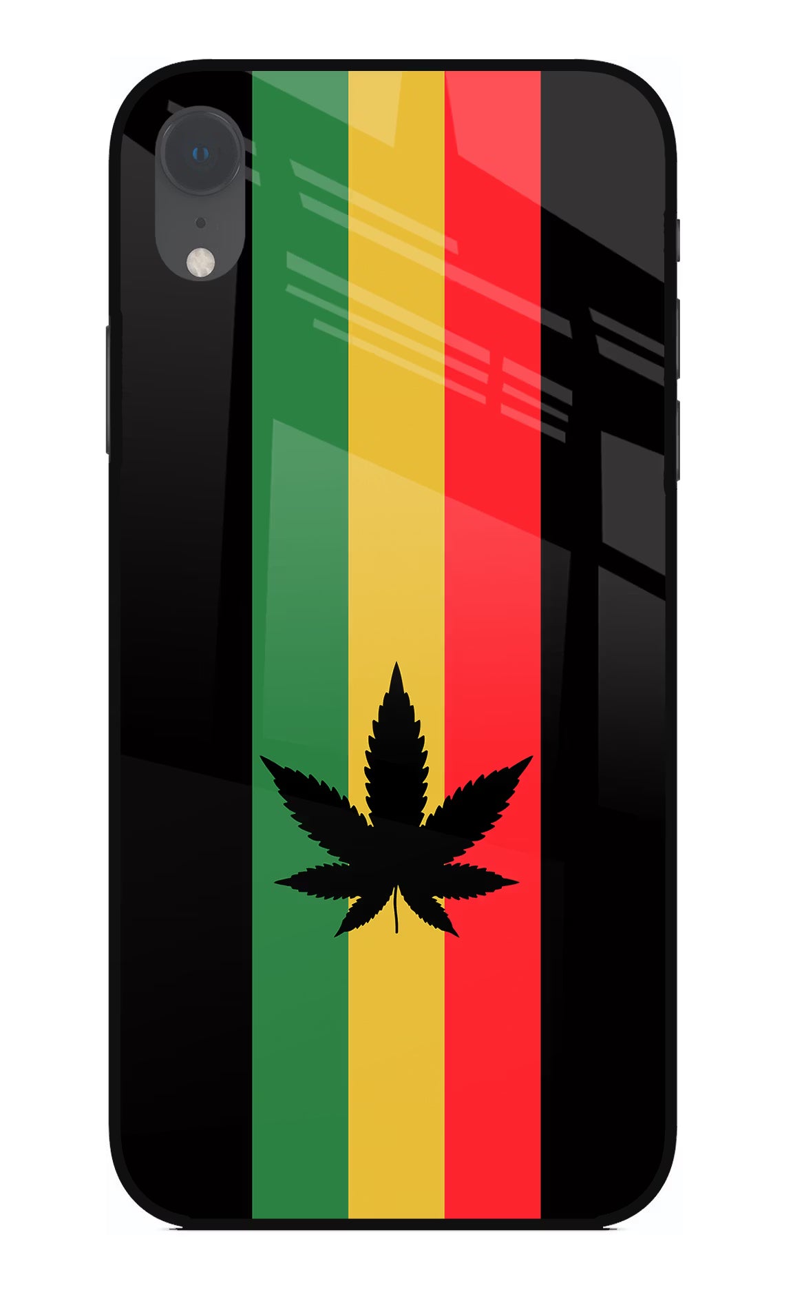 Weed Flag iPhone XR Glass Case Back Cover by Casekaro