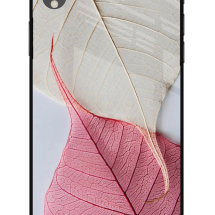White Pink Leaf iPhone XR Glass Case