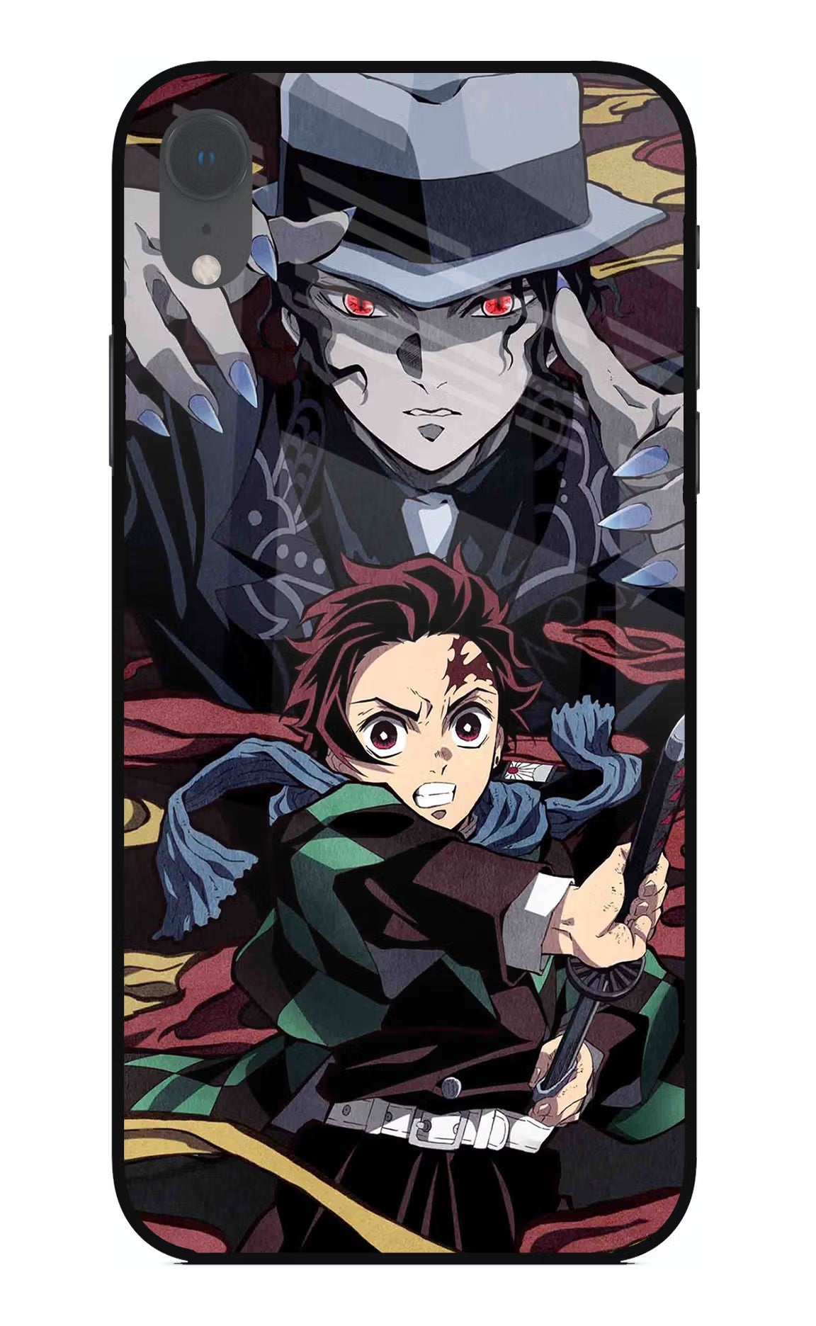 Demon Slayer iPhone XR Glass Case Back Cover by Casekaro