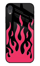 Fire Flames iPhone XR Glass Case Back Cover by Casekaro