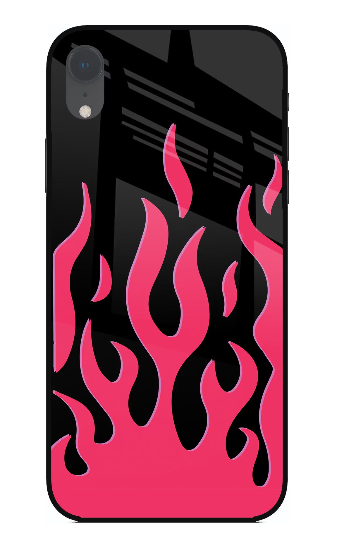 Fire Flames iPhone XR Glass Case Back Cover by Casekaro