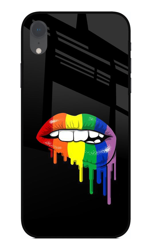 Lips Biting iPhone XR Glass Case