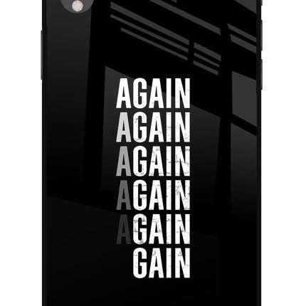 Again Again Gain iPhone XR Glass Case Back Cover by Casekaro