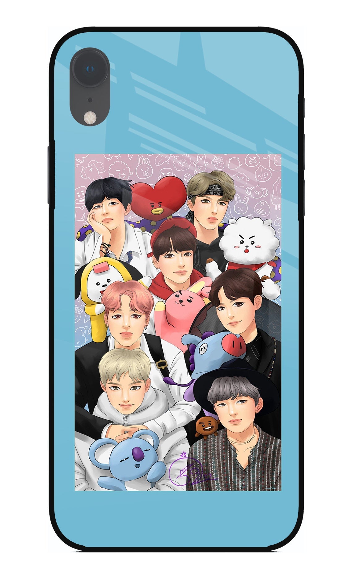 BTS with animals iPhone XR Glass Case