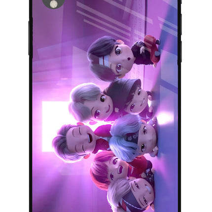 BTS Chibi iPhone XR Glass Case