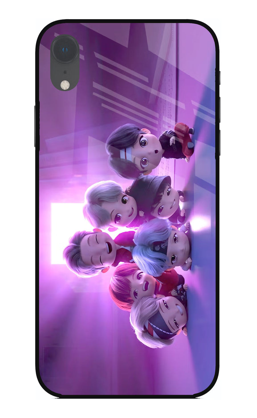 BTS Chibi iPhone XR Back Cover, Glass case
