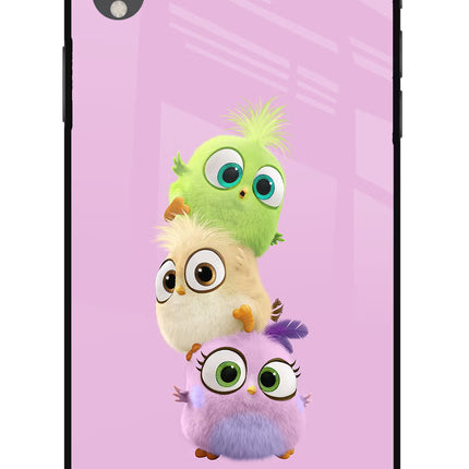 Cute Little Birds iPhone XR Glass Case Back Cover by Casekaro