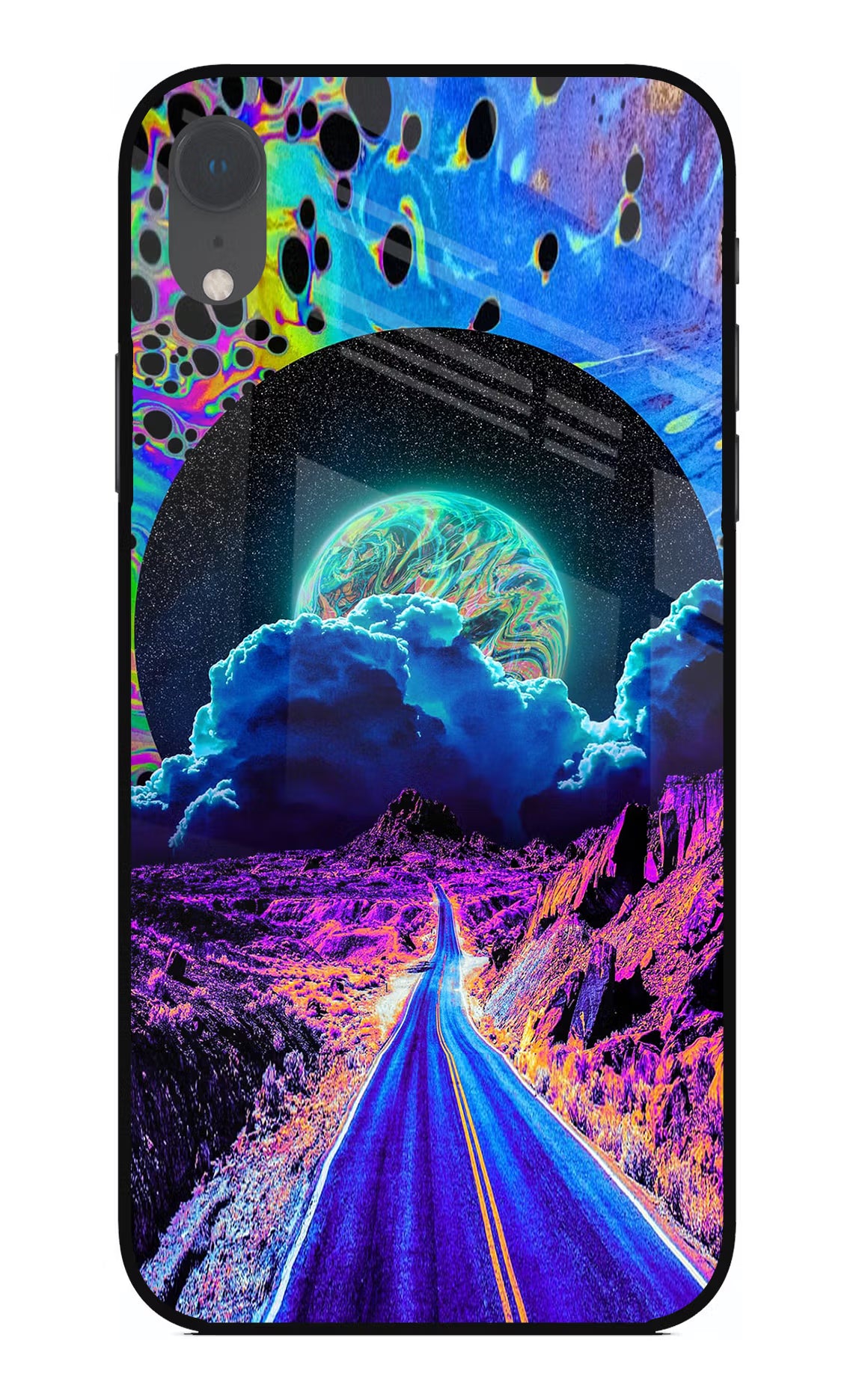 Psychedelic Painting iPhone XR Glass Case Back Cover by Casekaro