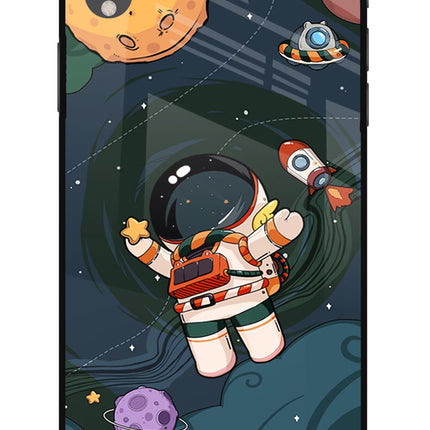 Cartoon Astronaut iPhone XR Glass Case