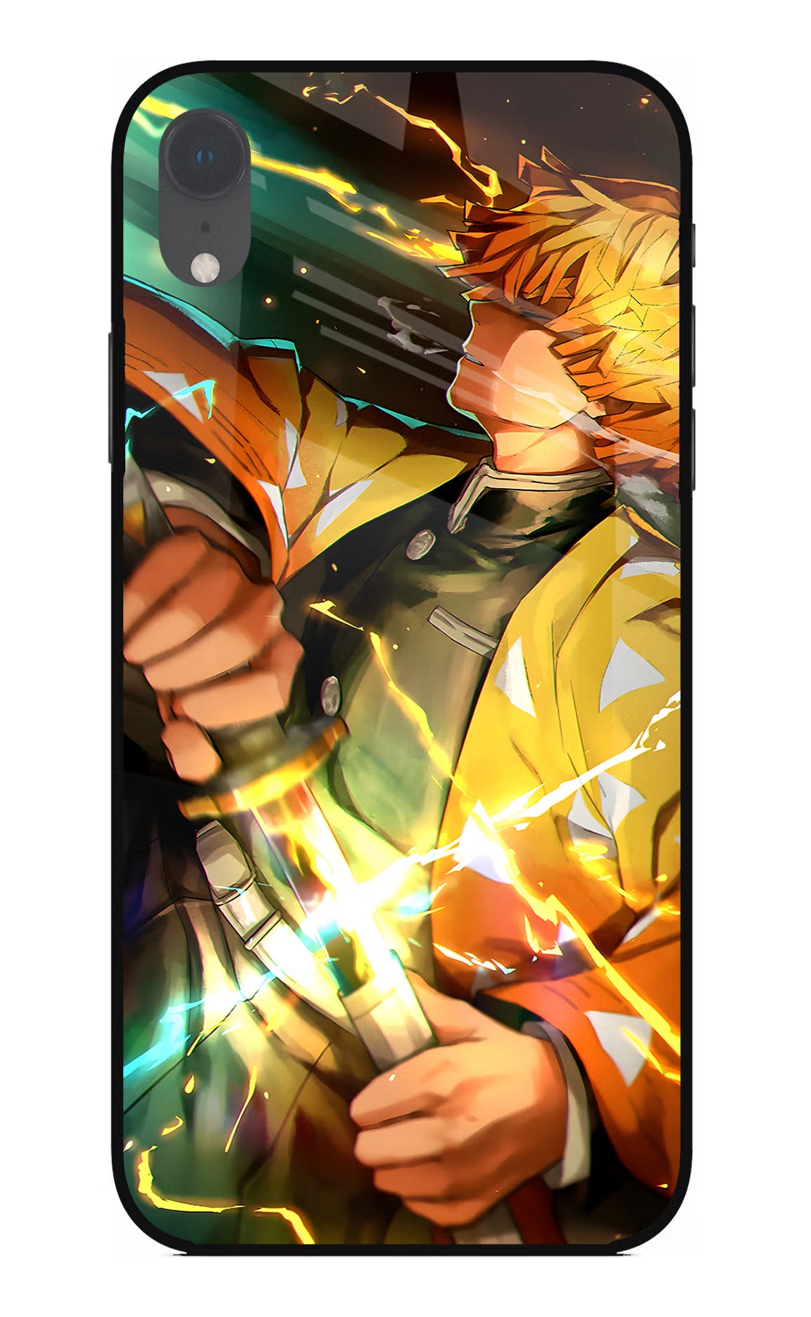 Demon Slayer iPhone XR Glass Case Back Cover by Casekaro