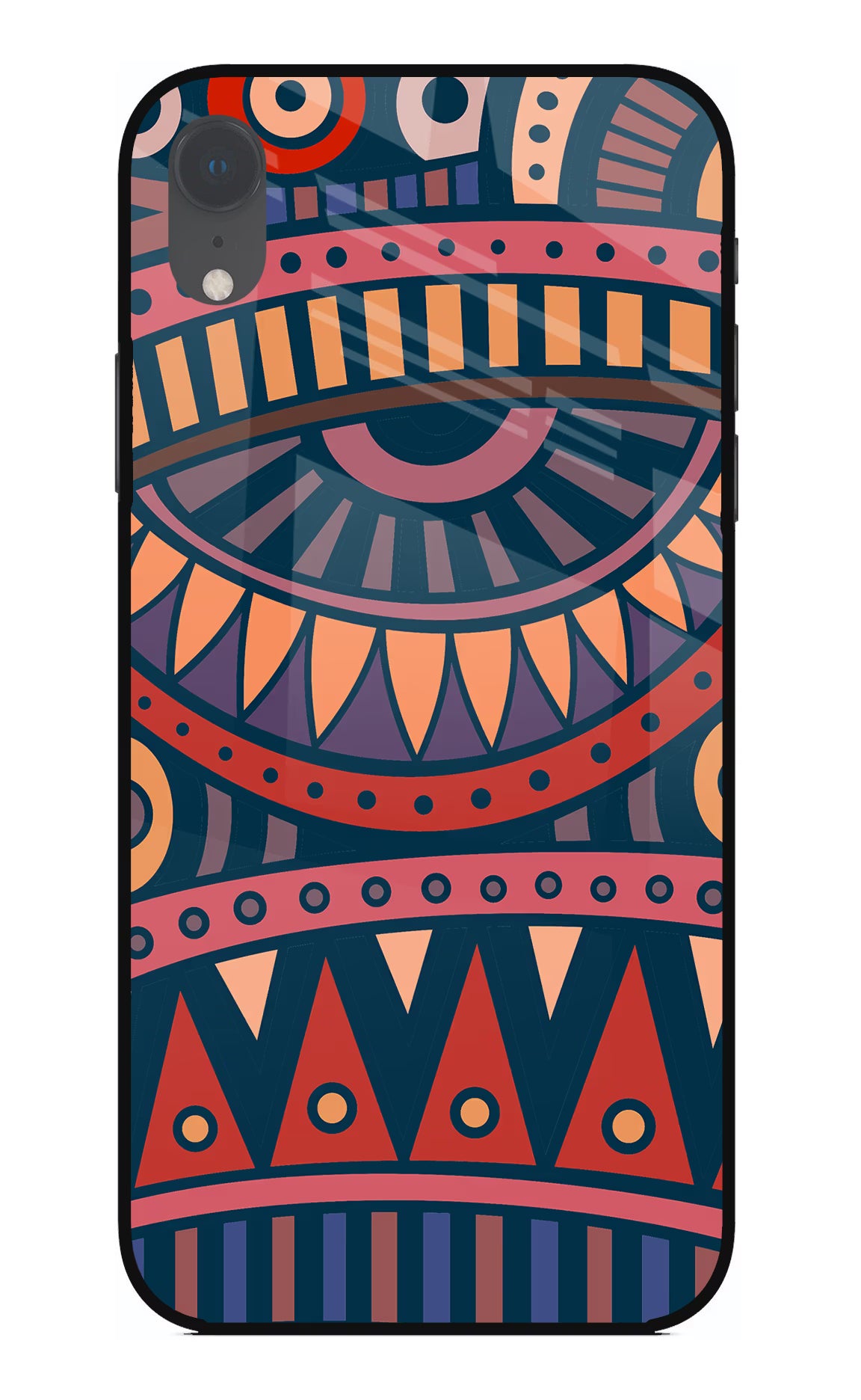 African Culture Design iPhone XR Glass Case Back Cover by Casekaro