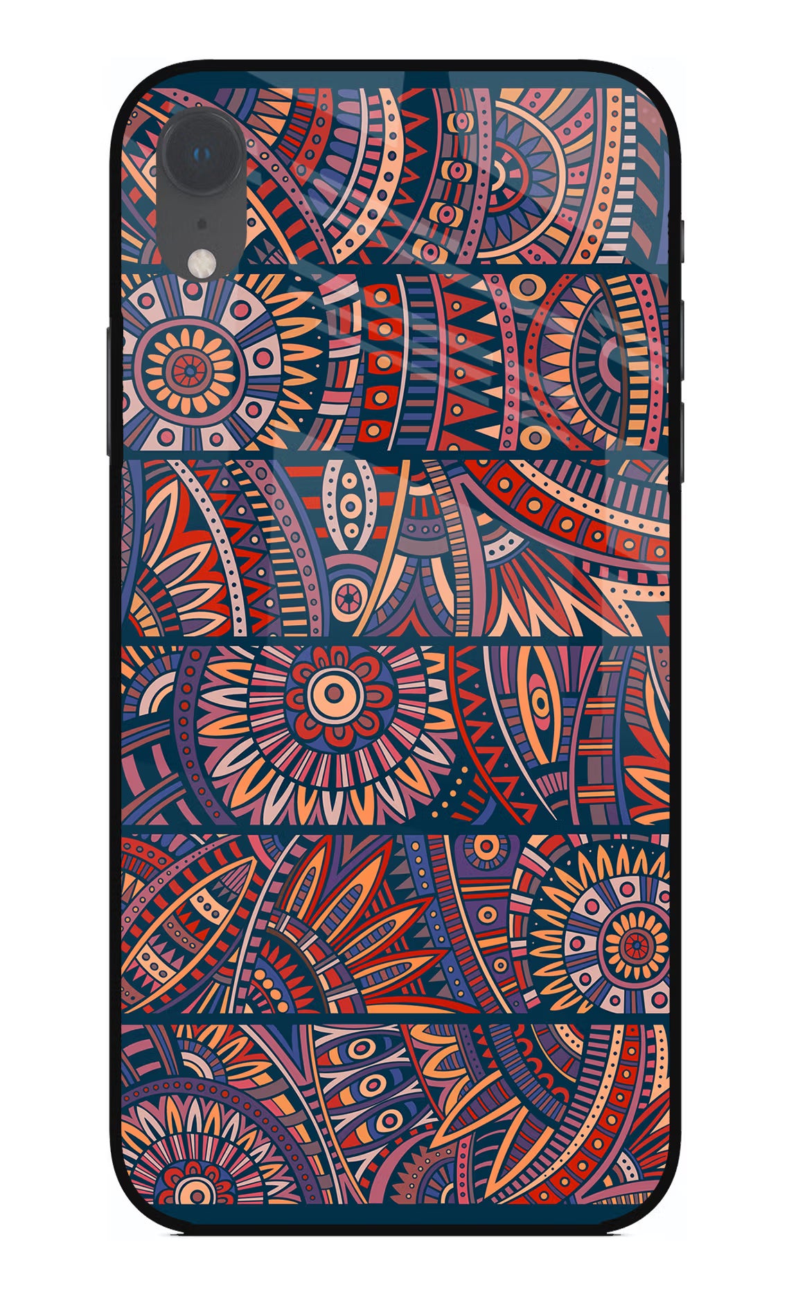 African Culture Design iPhone XR Glass Case Back Cover by Casekaro