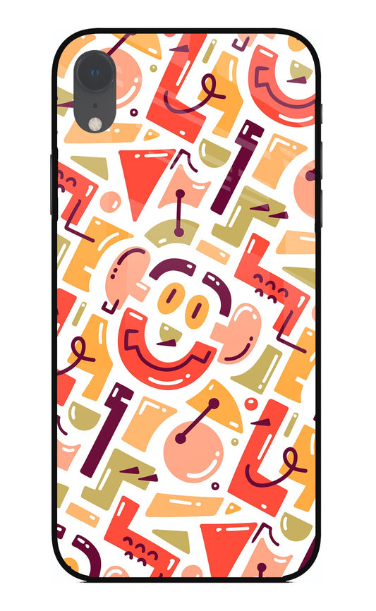 Doodle Pattern iPhone XR Glass Case