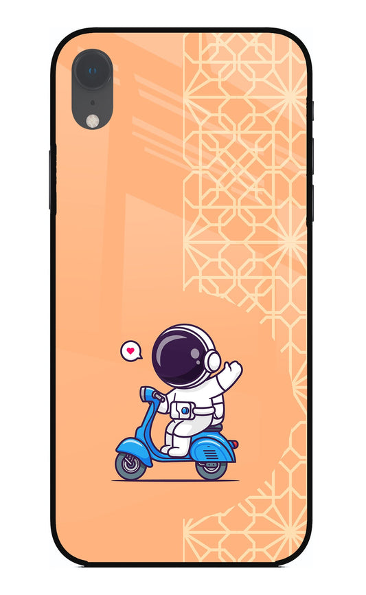 Cute Astronaut Riding iPhone XR Glass Case