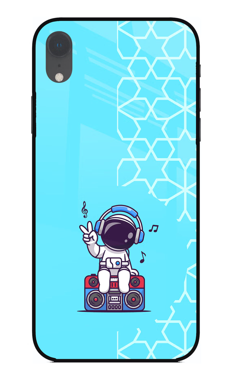 Cute Astronaut Chilling iPhone XR Back Cover, Glass case