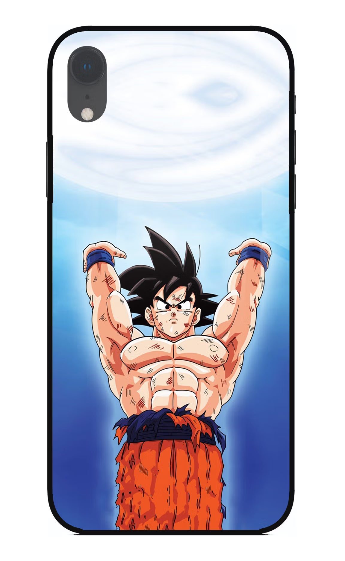 Goku Power iPhone XR Glass Case Back Cover by Casekaro