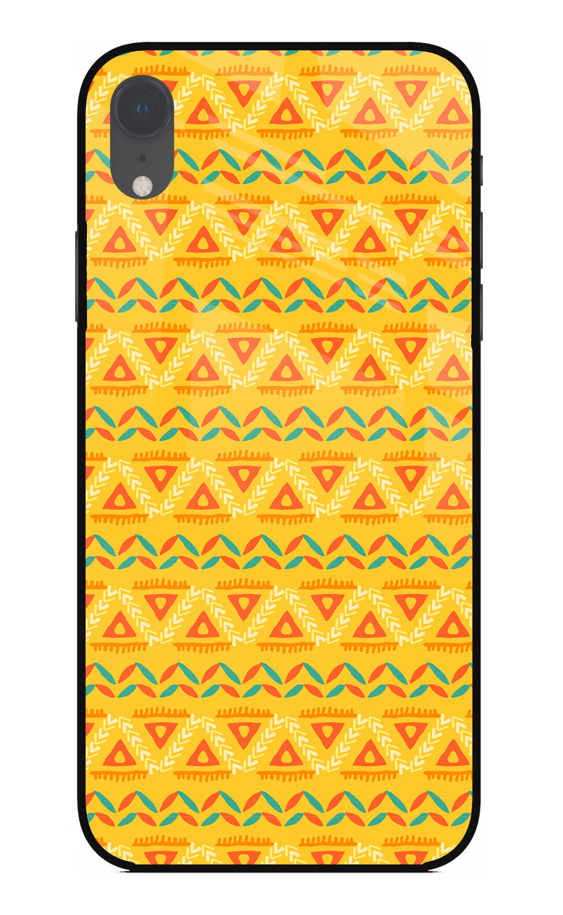 Tribal Pattern iPhone XR Glass Case Back Cover by Casekaro