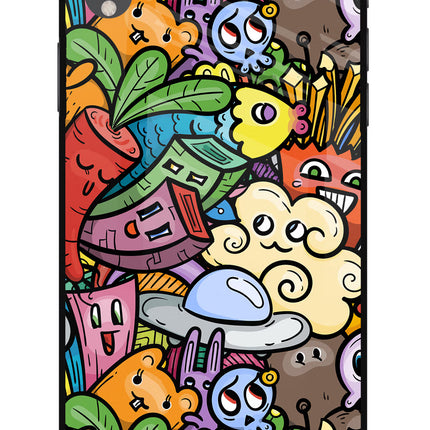 Veggie Doodle iPhone XR Glass Case
