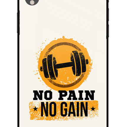 No Pain No Gain iPhone XR Glass Case Back Cover by Casekaro