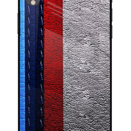 BMW Stripes iPhone XR Glass Case Back Cover by Casekaro