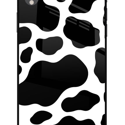Cow Spots iPhone XR Glass Case Back Cover by Casekaro