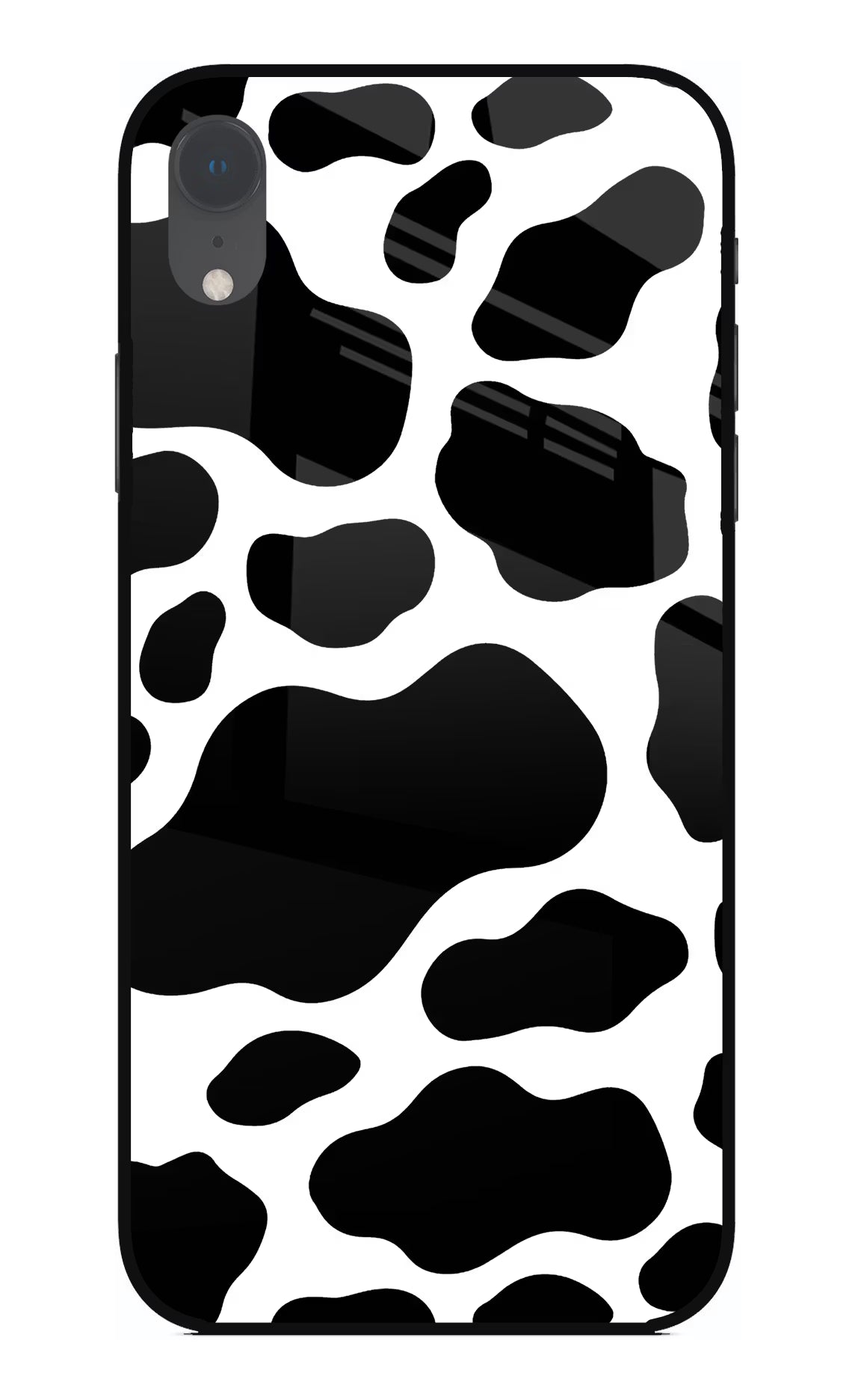 Cow Spots iPhone XR Glass Case Back Cover by Casekaro