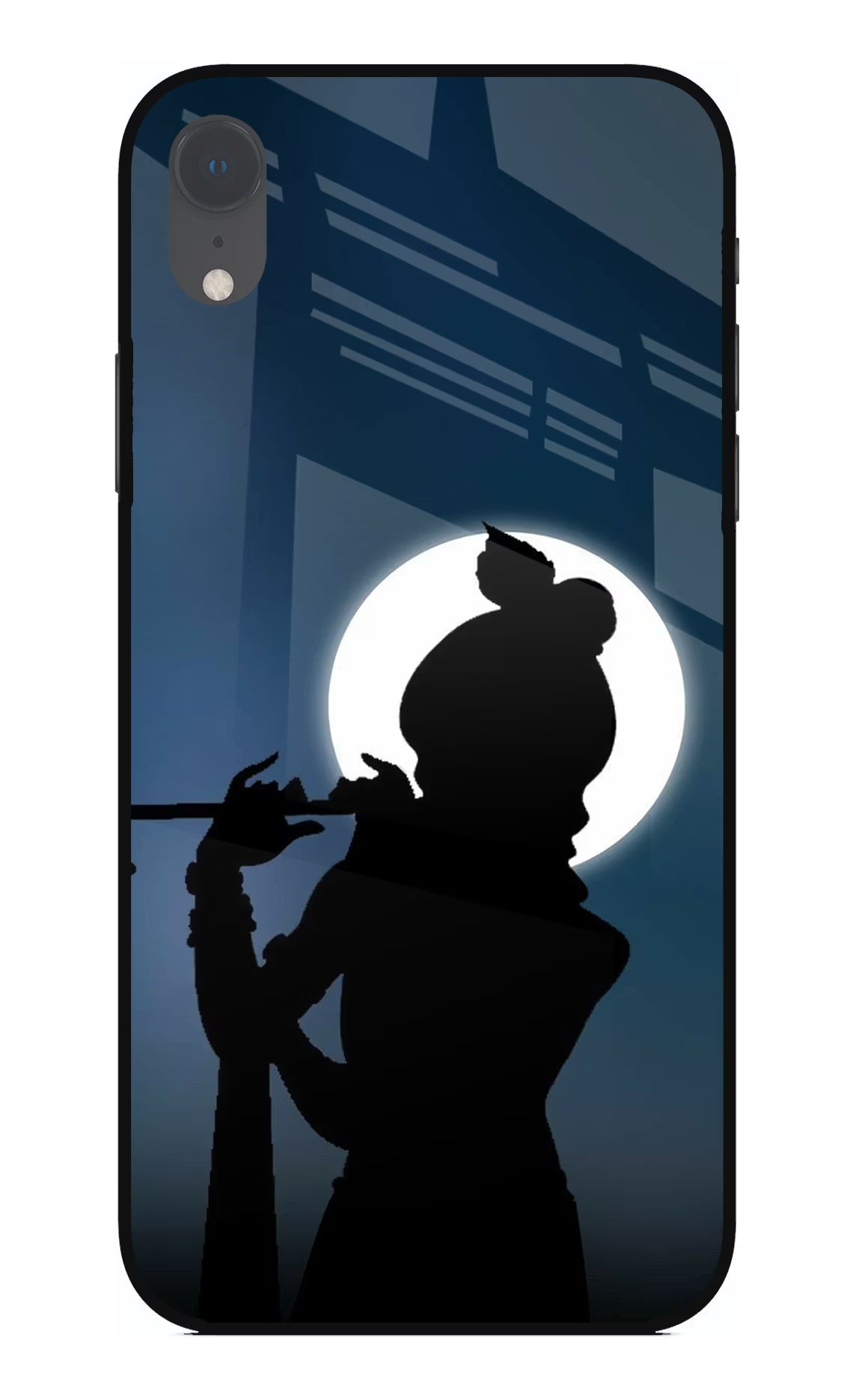 Shri Krishna Silhouette iPhone XR Glass Case Back Cover by Casekaro