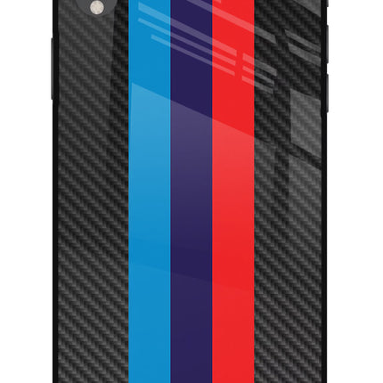 BMW Stripes Pattern iPhone XR Glass Case Back Cover by Casekaro