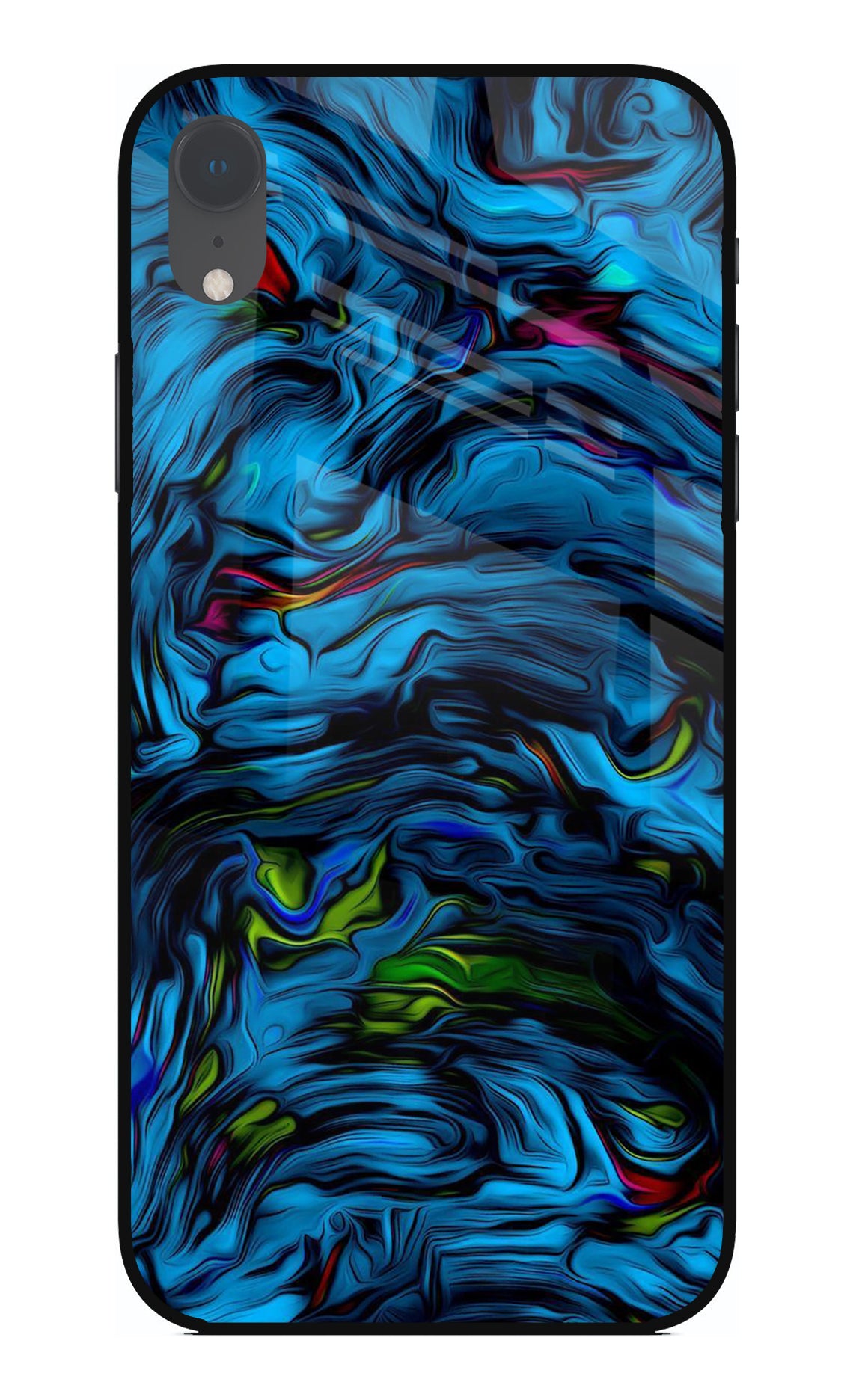 Dark Blue Abstract iPhone XR Glass Case