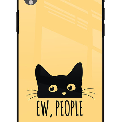 Ew People Catitude iPhone XR Glass Case Back Cover by Casekaro