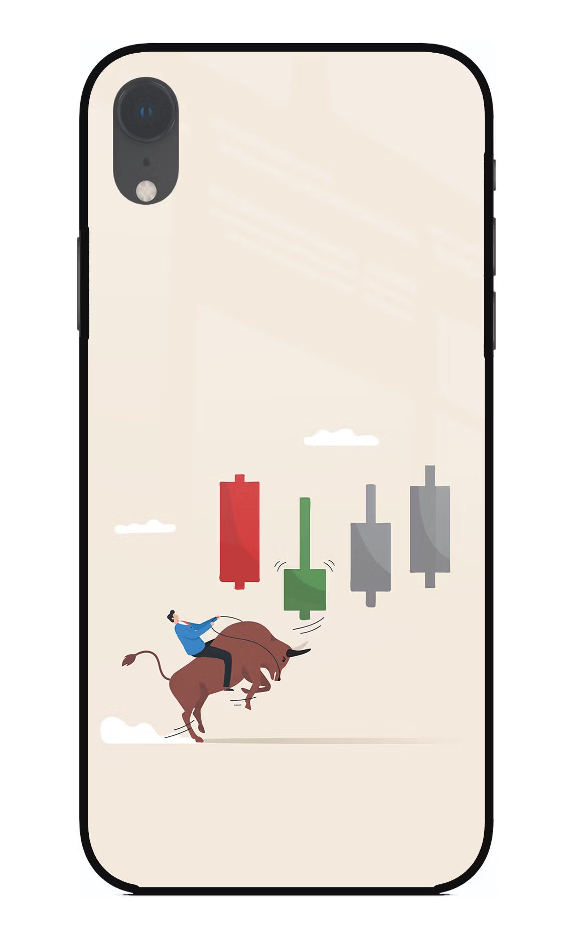 Bull Trading Momentum iPhone XR Glass Case Back Cover by Casekaro