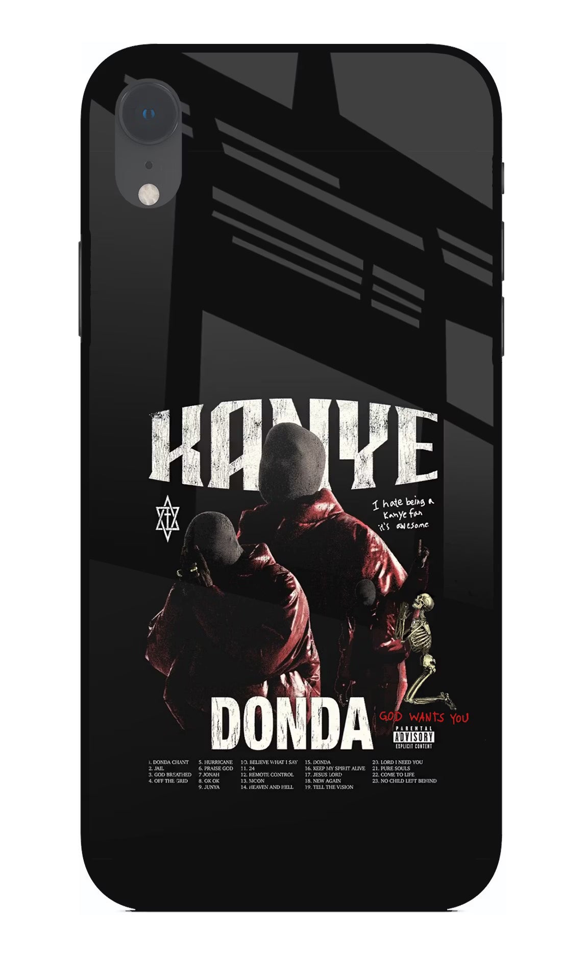 Donda Kanye West iPhone XR Glass Case Back Cover by Casekaro