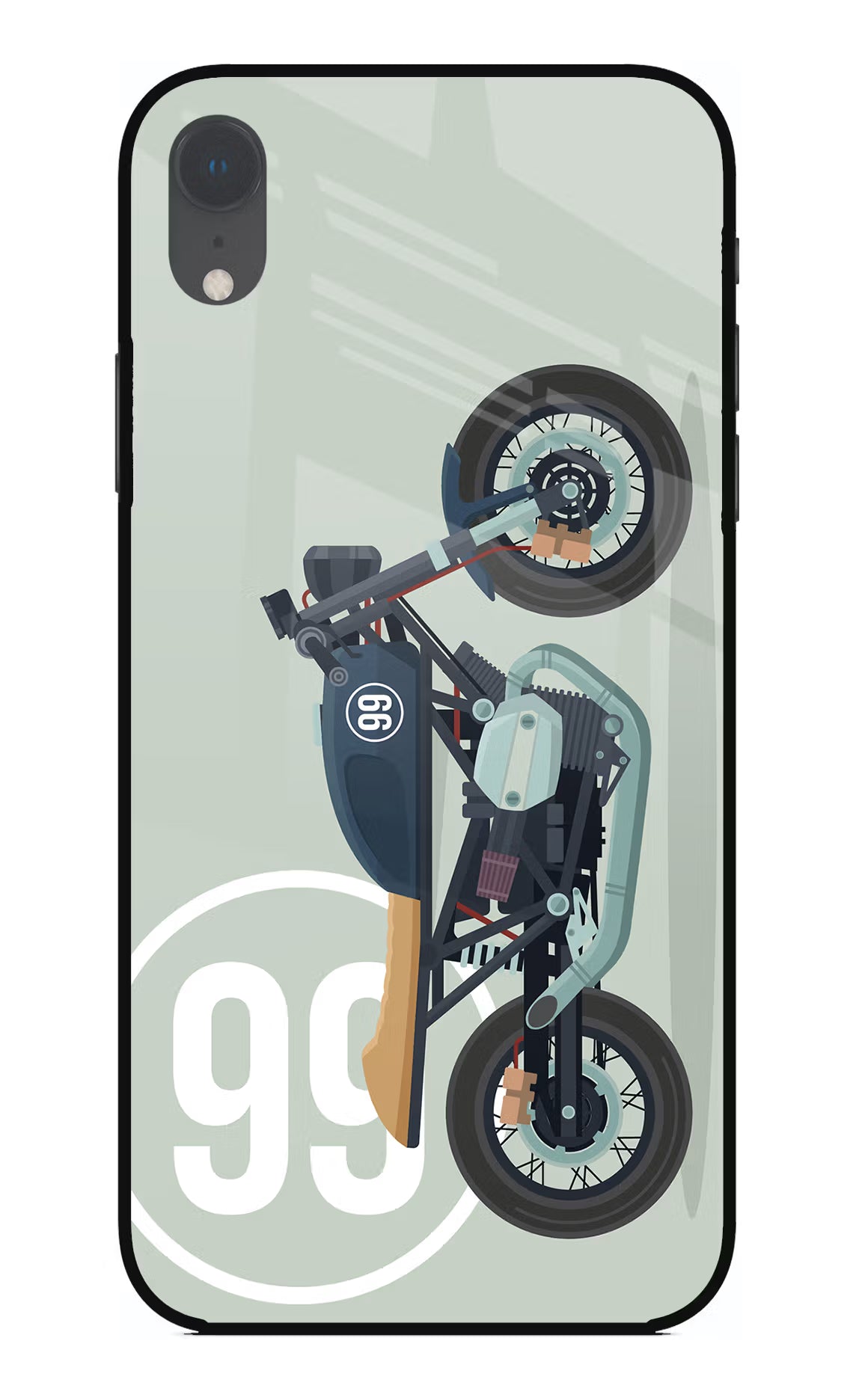 Classic Cafe Racer 99 iPhone XR Glass Case Back Cover by Casekaro