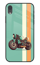 Striped Moto Drift iPhone XR Glass Case Back Cover by Casekaro