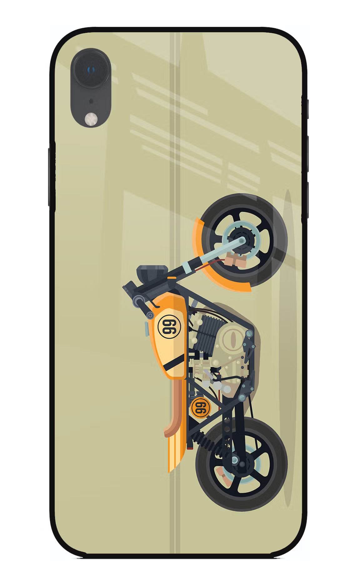 Vertical Speedster iPhone XR Glass Case Back Cover by Casekaro