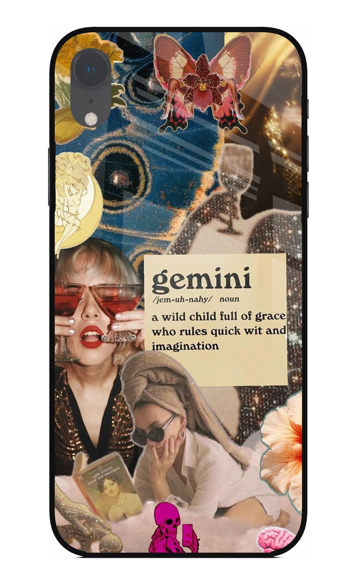 Gemini Zodiac iPhone XR Glass Case Back Cover by Casekaro
